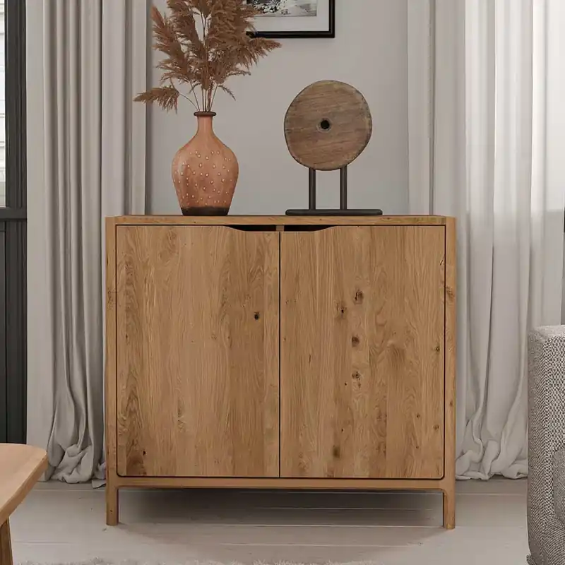 2-türige Kommode aus Wildeiche Massivholz - Laida Preisreduziert