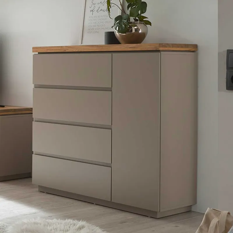 100x104x40 Kommode mit vier Schubladen & Tür - Anja Garantierte Lieferung