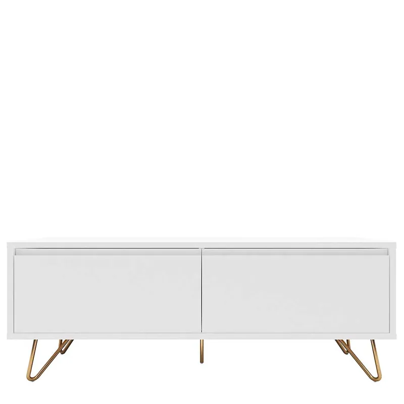 Weißes TV Lowboard mit Klappe & Schublade - Marmore Billig