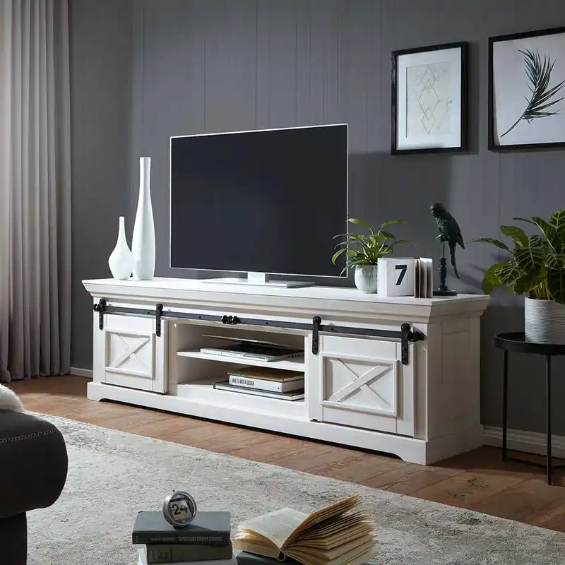 Weißes TV Board im Modern Country Style - Kuito Letzte Chance