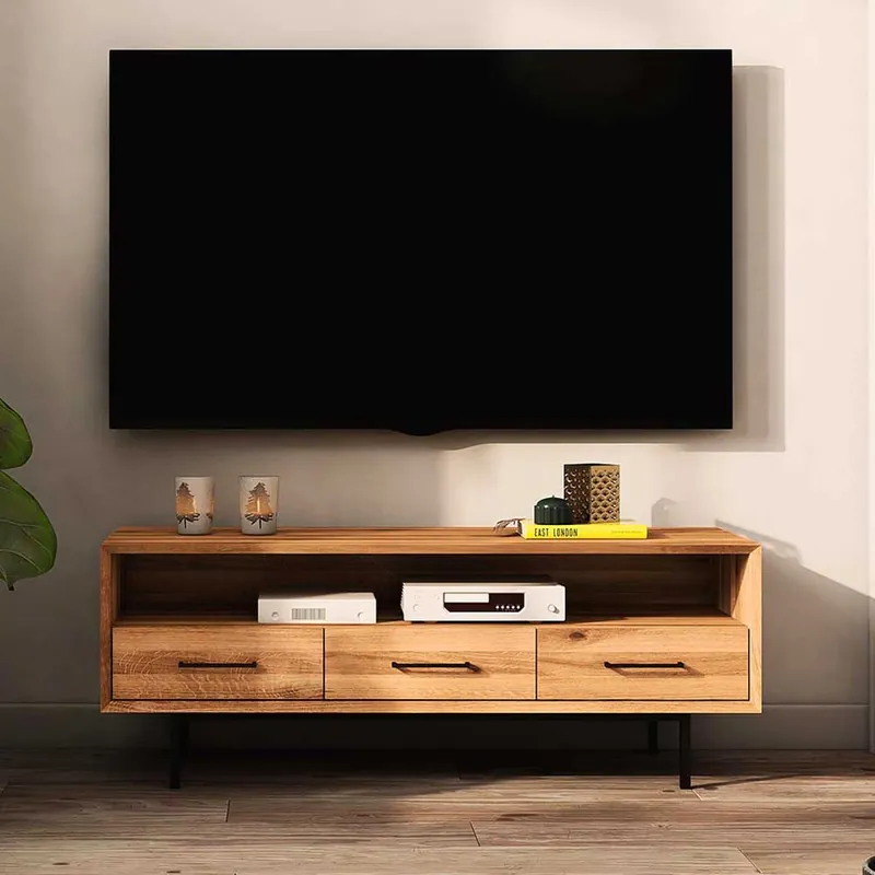 Wildeiche TV Unterschrank mit großem Fach - Kerfa Top-Preis