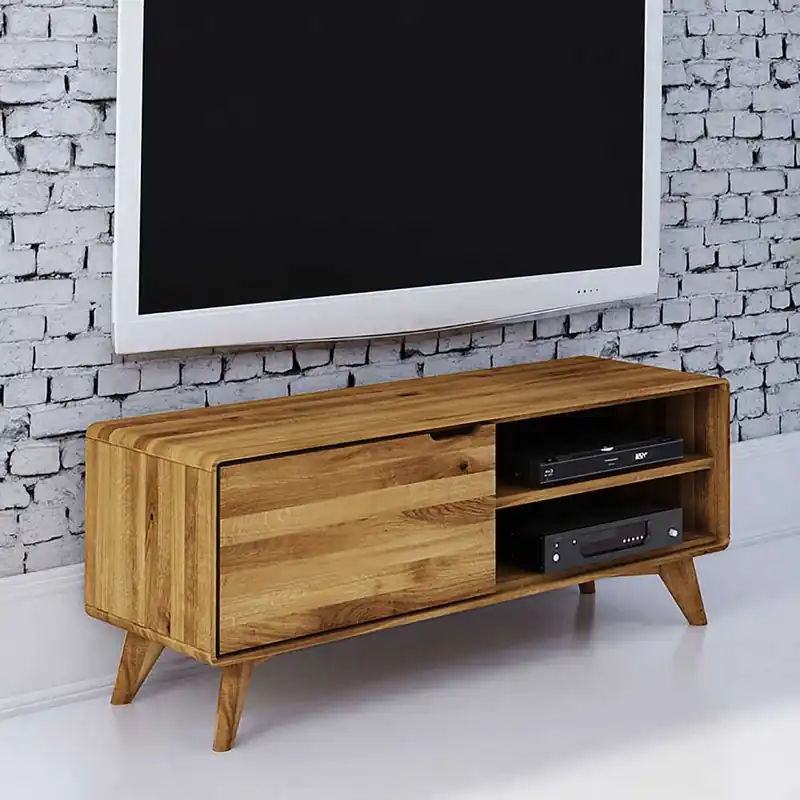 Wochenendangebot 120x48x40 cm Wildeiche TV Element mit Tür - Eavy