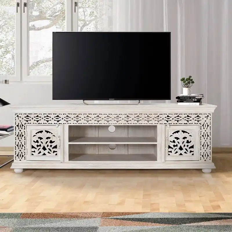 White Wash TV Lowboard - dekoratives Design - Snake Neue Ware