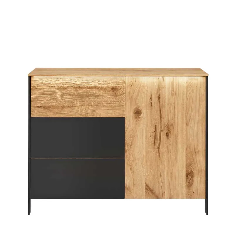 Wildeiche Kombi-Kommode mit LED Beleuchtung - Viligrana Schneller Versand