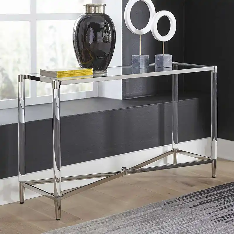 132x76x41 Konsolentisch aus Glas & Acrylglas - Xanovio Versand Am Gleichen Tag