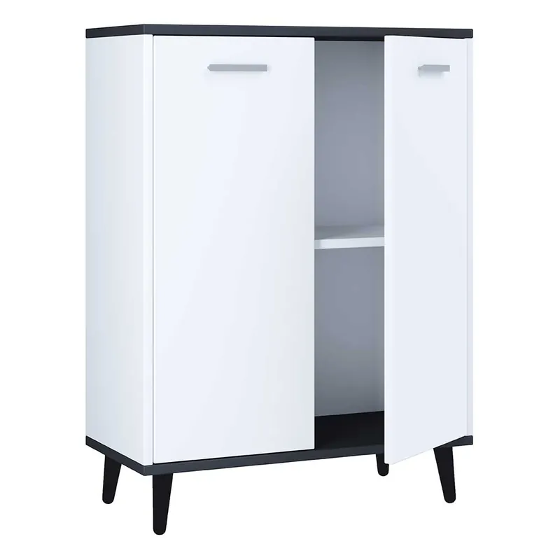 2-türige Kommode in Weiß mit Anthrazit - Rondja Neu Im Sortiment