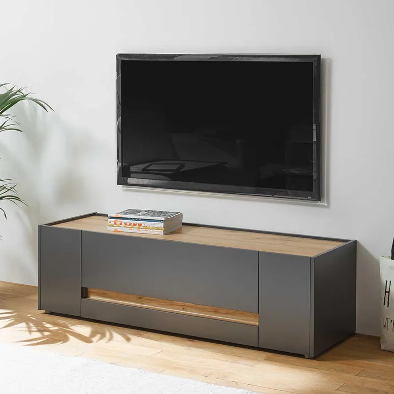 140cm breiter TV Unterschrank in Anthrazit - Ahilav Top-Preis