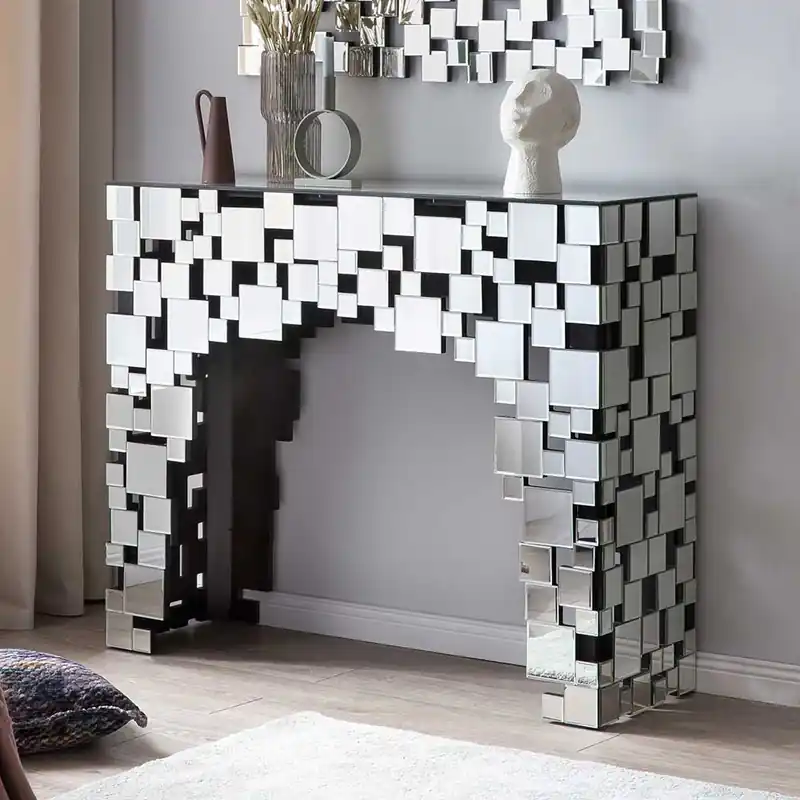 Wohnzimmer Konsolentisch aus Spiegelglas - Surius Geprüft