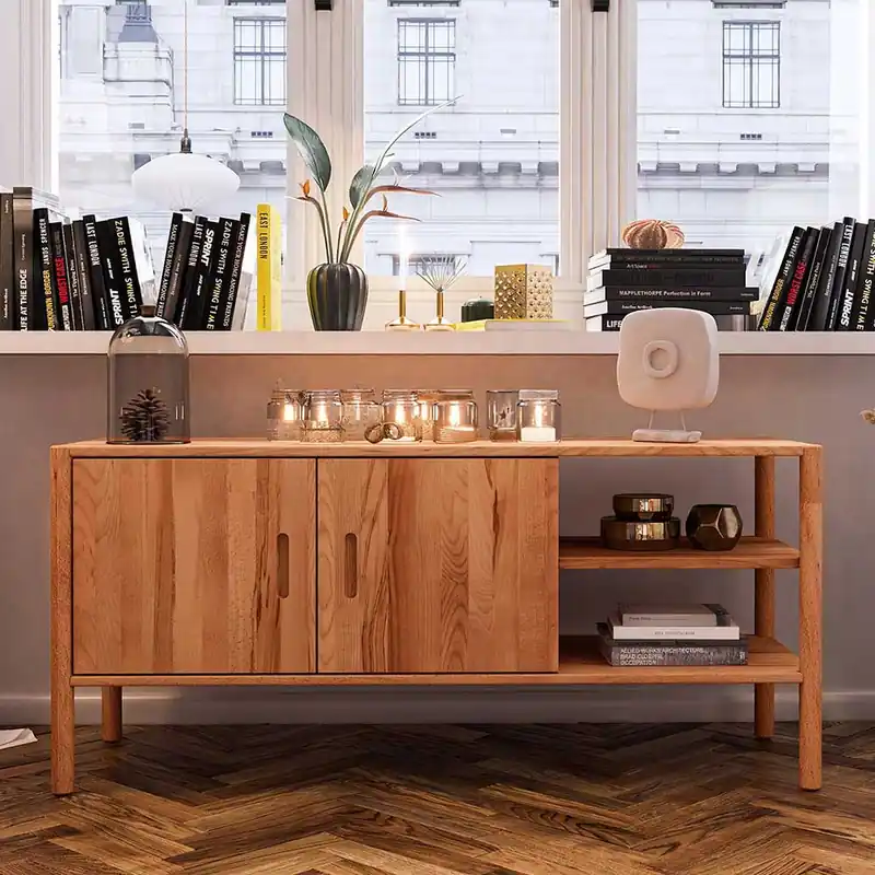 Wildbuche Lowboard mit zwei Fächern - Indrya Geprüft