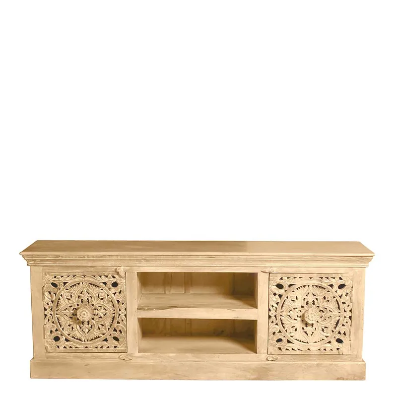 150x60x40 Holz Lowboard mit Ornamenten - Runiasa Schnäppchen