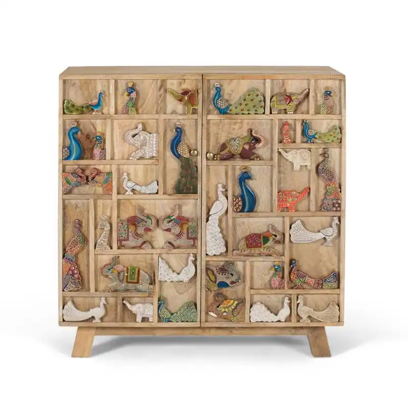 Zertifiziert 2-türige Kommode mit Tiermotiven - Castor