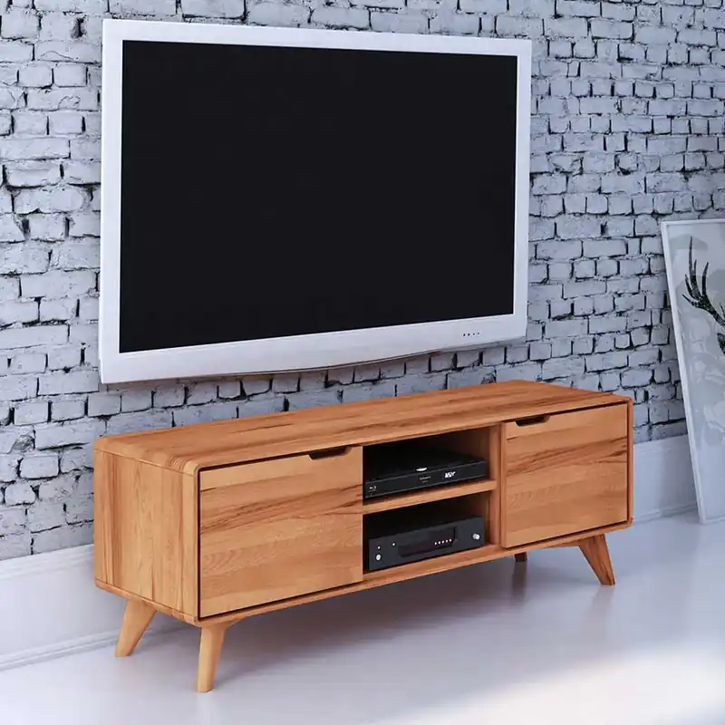 134x48x40 TV Möbel aus Kernbuche Massivholz - Junola Markenprodukt