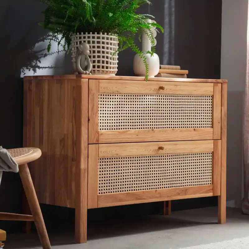 Wildeiche Kommode mit Wiener Geflecht - Ambrosso Finale Aktion