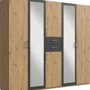 Günstig Wimex Kleiderschrank »Diver Drehtürenschrank mit Spiegel, 180, 225 o. 270cm breit« Bestseller Schlafzimmerschrank wahlweise 3 Innenausstattungen