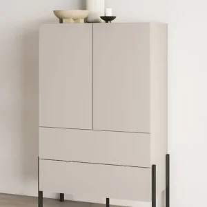 Schneller Versand OTTO home Wäscheschrank »Jukon, moderner griffloser Kleiderschrank, Metallfüsse, Made in Europe« 90x150x50, ideal für kleine Räume oder Nischen,Mehrzweckschrank ,2 Schubladen, 2 Türen, FSC-zertifiziert