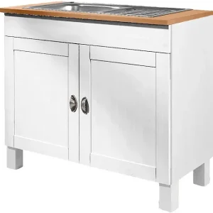 Home affaire Spülenschrank »Oslo« 100 cm breit, in 2 Tiefen, inklusive Einbauspüle aus Edelstahl Ausverkauf