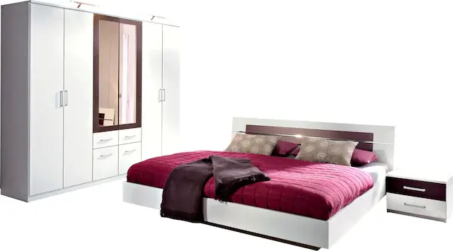 rauch Schlafzimmer-Set »Komplettschlafzimmer Schlafzimmer BURANO mit Schrank in 3 Breiten,« Set, 4 Stk. tlg. Bett 180x200 cm und 2 Nachttischen MADE IN GERMANY Billig