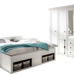 Knallerangebot Home affaire Schlafzimmer-Set »California« Set, 4 Stk. tlg. groß: Bett 180 cm, 2 Nachttische, 5-trg Kleiderschrank