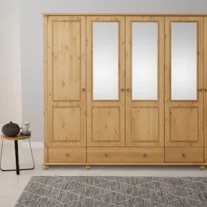 OTTO home Kleiderschrank »Tessin« B/H/T ca. 245/191/59 cm,Breite 245 cm, Kiefer massiv, mit Spiegel Neue Ware