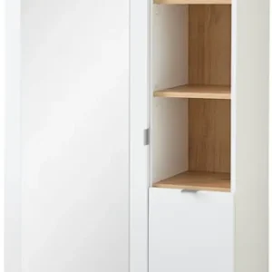 Markenprodukt Innostyle Garderobenschrank »BARI Garderobenschrank mit Spiegel,BxHxT 78x202x38 cm« 1 Stk. tlg. 2 türig, 10 Fächer, Softclose, ABS Kantenschutz, Kleiderstange