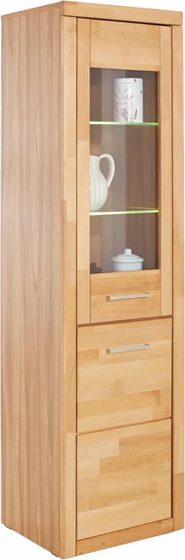 Beliebt OTTO home Vitrine »Logo,180cm hoch,42 cm tief,Fronten Massivholz,5Fächer,Böden variabel« Korpus Holzwerkstoff,2Türen,Türanschlag wechselbar