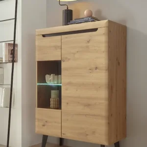 Preis Gesenkt Home affaire Vitrine »Torge, Hochschrank, Glasvitrine, Standvitrine, Vitrinenschrank« 1 Stk. tlg. in drei verschiedenen Farben verfügbar, Glastür & -boden, 90 cm breit