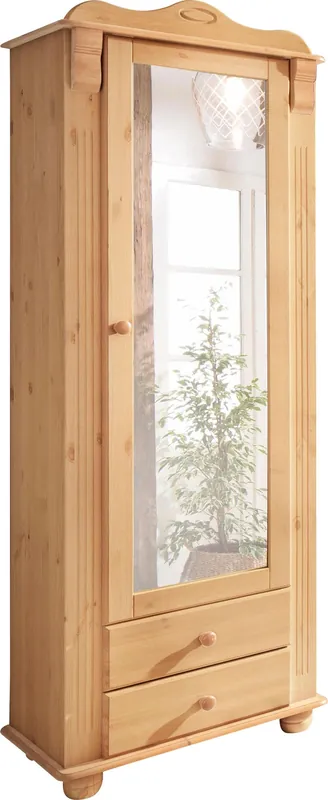 OTTO home Garderobenschrank »Adele« mit Spiegel, Breite 63 cm, mit 2 Schubladen, aus massiver Kiefer, FSC® Mega-Angebot
