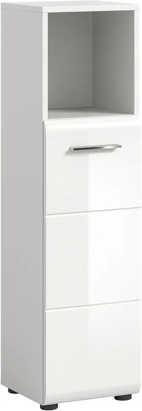 welltime Stauraumschrank »FLORENZ, TOPSELLER!, Höhe 110 cm, 1 Tür, 2 Fachböden, 1 offenes Fach« TOPSELLER!, 1 Stk. tlg. Türanschlag wechselbar, hochwertige MDF Front, Badschrank, Bad Neue Kollektion