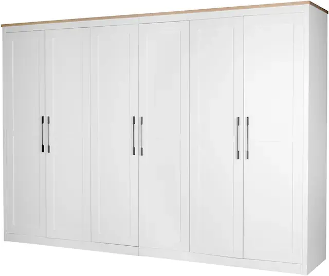 Jetzt Bestellen OTTO home Kleiderschrank »Büsum Schlafzimmer Schrank Otto´s Choice mit 6 Türen« stabile robuste Bauweise mit optimaler Aufteilung- Breite 3m,Schlafzimmerschrank Landhaus Design Garderobe Schrank Bestseller
