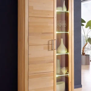 OTTO home Vitrine »Logo,190cm hoch,42 cm tief,Fronten Massivholz,10Fächer« Korpus aus Holzwerkstoff,Griffe und Scharniere aus Metall Top-Seller