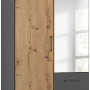 Echt rauch Drehtürenschrank »Holmes« im Industrial Style, mit Schubkästen, mit oder ohne Spiegel