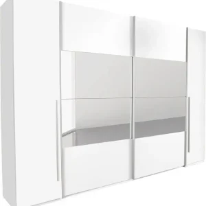Schlafkontor Schwebetürenschrank »Kleiderschrank Drehtürenschrank Schrank Garderobe MEGA« mit Dreh- und Schwebetüren und Spiegel, viele Böden Echt