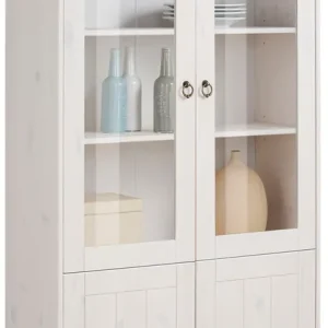 Schneller Versand OTTO home Vitrine »Indra« aus massiver Kiefer, FSC®, Höhe 145 cm, dezentes Ornament