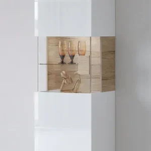 Markenware OTTO home Hängevitrine »Toledo,Höhe 159 cm trendige Glasvitrine mit dekorative MDF-Front« Vitrine mit Glasfront, ohne Beleuchtung, viel Stauraum, hochglanz