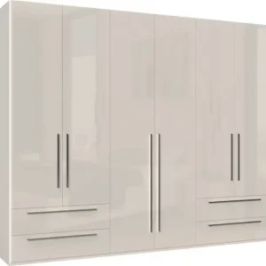 OTTO home Kleiderschrank »Piano, UV lackiert, hochglänzend in beige oder weiß, FSC-zertifiziert« mit 4 Schubladen,272 oder 317cm breit, Höhe 224cm, mit Soft-Close Funktion Aktuell