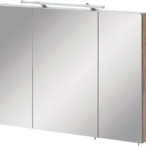 Schildmeyer Spiegelschrank »Dorina, mit höhenverstellbaren Glasböden« Breite 90 cm, 3-türig, LED-Beleuchtung, Schalter-/Steckdosenbox Versand Am Gleichen Tag