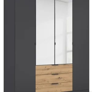 Bestseller rauch Drehtürenschrank »Kleiderschrank Schrank Garderobe Schlafzimmerschrank DAVOA« mit farblich abgesetzten Schubkästen in Eiche Artisan MADE IN GERMANY