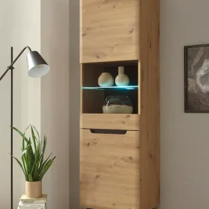 Home affaire Vitrine »Torge, Hochschrank, Glasvitrine, Standvitrine, Vitrinenschrank« 1 Stk. tlg. in drei verschiedenen Farben verfügbar, Glastür & -boden, 53 cm breit Echt