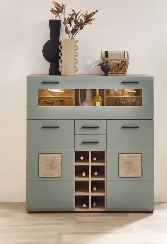 Versand Am Gleichen Tag Innostyle Barschrank »FUN PLUS II« 2 Holztüren, 19 Fächer, 1 Klappe,Softclose, ABS Kantenschutz