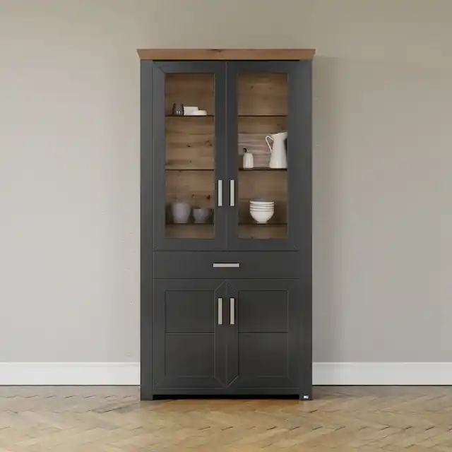 set one by Musterring Standvitrine »York« Typ 18, mit zwei Glastüren, in 3 Farbvarianten, Höhe 207 cm Sonderaktion