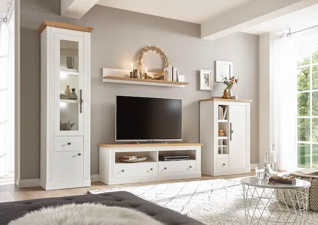 OTTO home Wohnwand »Westminster TOPSELLER!« Set, Vitrine, Lowboard, Kommode, Wandregal, 4 Stk. tlg. Preisknaller