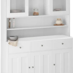 Gratis Versand Home affaire Buffet »Kate« Breite 128 cm, mit Glastüren und Holztüren, Metallgriffe, Höhe 182 cm