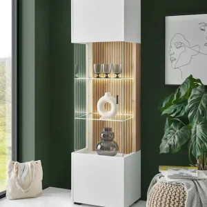 Markenware Home affaire Vitrine »Hudson« in moderner Trendfarbe, Griffe aus Metall (Schwarz), Höhe 180 cm