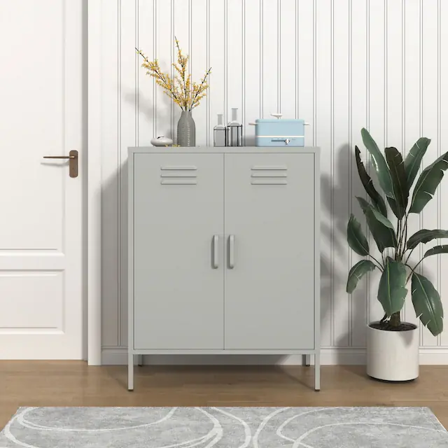 OTTO home Wäscheschrank »Siena Metallschrank Stahlschrank Mehrzweckschrank Beistellschrank« Breite 80cm , idealer Wäscheschrank im Loft Design, Zertifiziert