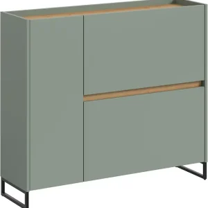 Sonderaktion Home affaire Schuhschrank »EVRID, Breite 110cm, 1 Tür, 2 Schuhwalzen, inkl. Metall-Kufenfüße« individuell mit anderen Artikel der Serie EVRID erweiterbar, 1 Stk. tlg. Schuhkommode, Kommode, Sideboard, Garderobenschrank, Flurkommode