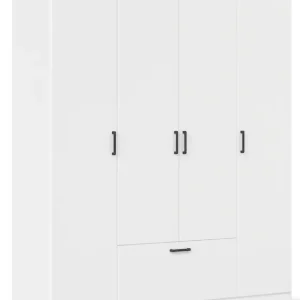 rauch Drehtürenschrank »Kleiderschrank Schrank Garderobe Wäscheschrank BARI« mit Schubasten mittig, moderner Griff in Graumetallic MADE IN GERMANY Abverkauf