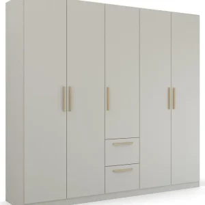 rauch Kleiderschrank »Skandi by Quadra Spin Schlafzimmerschrank« im Landhaus-Stil mit Massivholzgriffen aus Wildeiche, mit Schubladen Neuheit