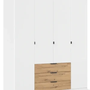 rauch Drehtürenschrank »Kleiderschrank Schrank Garderobe Schlafzimmerschrank DAVOA« mit farblich abgesetzten Schubkästen in Eiche Artisan MADE IN GERMANY Kostenloser Versand