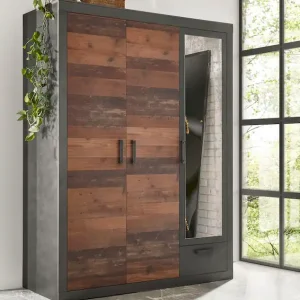 Home affaire Kleiderschrank »BROOKLYN Schrank, Drehtürenschrank, Garderobe schwarze Griffe« in dekorativer Rahmenoptik Saisonangebot