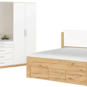 rauch Schlafzimmer-Set »Komplettschlafzimmer Stauraumbett Liegefläche 180x200 MADE IN GERMANY« Set, 4 tlg. tlg. Schrank mit 5 Schubladen, Bettanlage mit 8 Schubladen MADE IN GERMANY Markenprodukt